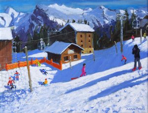 The Ice Rink, Samoens, França, 2022 (óleo sobre tela) de Andrew Macara