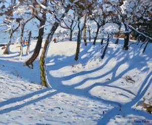 Winter Ladmanlow,Buxton, Derbyshire,2010,( óleo sobre tela) de Andrew Macara