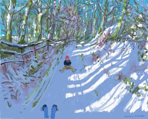 Pintura para iPad, Sledging, Windley Lane, Idridgehay, Belper, 2021, Impressões disponíveis. de Andrew Macara