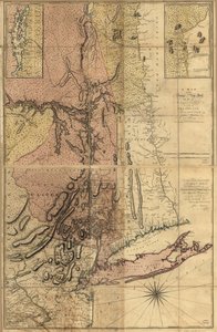 Mapa da província de Nova Iorque, com parte da Pensilvânia e da Nova Inglaterra, LOC 74692653 de Andrew Montrésor