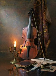 Estudo de violino à luz das velas de Andrey Morozov