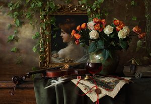 Violino Clássico e Rosas de Andrey Morozov