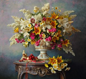 Arranjo floral opulento