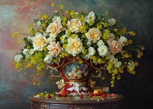 Natureza morta com rosas de Andrey Morozov