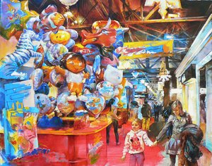 Balões coloridos do mercado