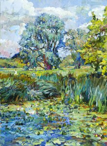 O Lago das Narcisos, de um pintor impressionista