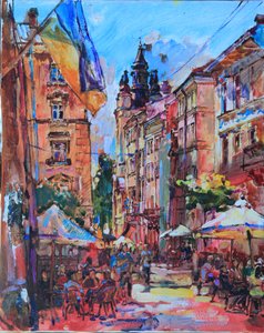 Rua animada da Ucrânia de Andrii Kutsachenko