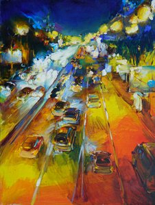 Brilho da Autoestrada à Noite