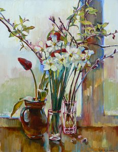 Flores da primavera junto à janela de Andrii Kutsachenko
