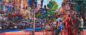 Rua animada da cidade de Andrii Kutsachenko