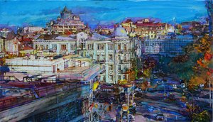 Vista vibrante da cidade de Andrii Kutsachenko