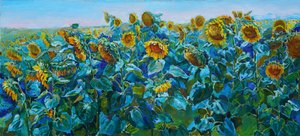 Campo de girassóis colorido de Andrii Kutsachenko