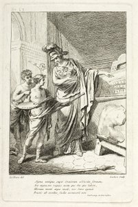 Minerva Teaching a Young Artist, ilustração para o Catálogo historique du Cabinet por Mariette