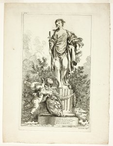 Dois amantes dando graças à estátua da saúde