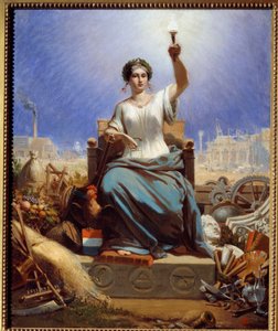 França a iluminar o mundo. A alegoria. Pintura de Janet Lange (1815 - 1872)