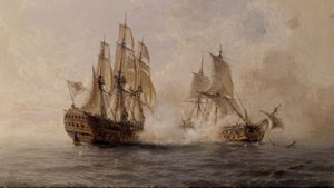 COMBATE DO NAVIO GLORIOSO COM A DARMOUTH BRITÂNICA EM 1747 - SÉCULO XIX de Angel Maria Cort