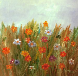 Campo de flores coloridas de Angeles M. Pomata
