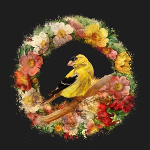 Coroa de flores com pintassilgo de Angeles M. Pomata