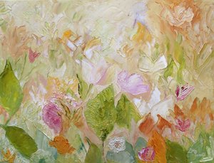 Flores em tons pastel com textura