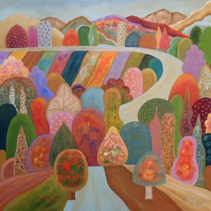 Paisagem imaginária vibrante