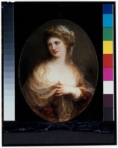 Retrato de uma senhora com um xaile amarelo
