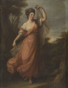 Uma jovem a dançar no papel de Terpsícore de Angelica Kauffmann