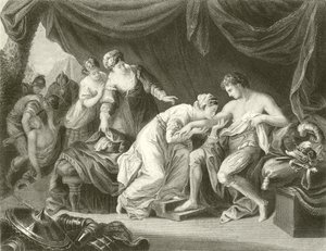 Veneno sugado da ferida do príncipe Edward por sua consorte Eleanor de Angelica Kauffmann