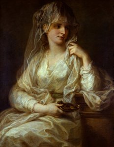 Retrato de uma Senhora como uma Virgem Vestal - Pintura de Angelika (Angelica) Kauffmann (1741-1807), óleo sobre tela de Angelica Kauffmann