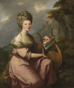 Retrato de Sarah Harrop (Sra. Bates) como musa de Angelica Kauffmann