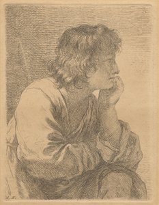 Perfil de um jovem em meditação de Angelica Kauffmann