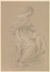 Estudo de uma mulher sentada de Angelica Kauffmann