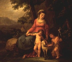 A Virgem Maria com o Menino Jesus e São João Batista de Angelica Kauffmann