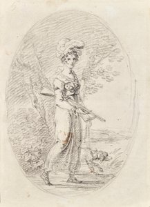 Caçadora com cão de Angelica Kauffmann