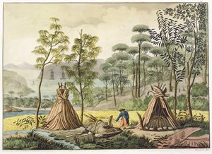Costumes da sepultura, New Holland, placa 63 de &39;Le Costume Ancien et Moderne&39;, por Jules Ferrario, publicado c.1820s-30s
