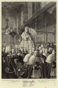 Sua Santidade papa Leão XIII na Capela Sistina no aniversário de sua gravura de coroação