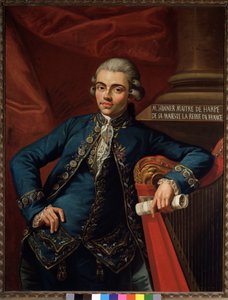 Retrato do compositor alemão e harpista Philip Joseph Hinner (1754-after 1805) de Angelo Crescimbeni