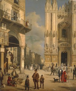 Piazza del Duomo, Milão, 1840.