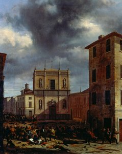Os dez dias de Brescia, de Angelo Inganni (1807-1880), óleo sobre tela, 38x45 cm