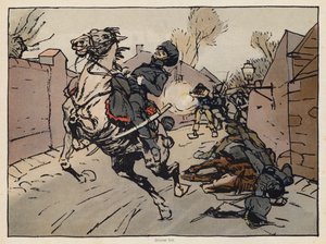 Morte de Friedrich Friesen, ginasta e soldado prussiano (cromolitografia)