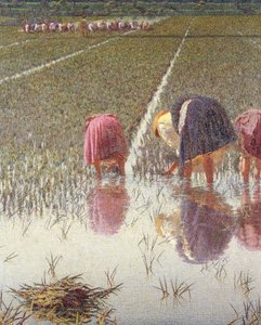 Por oitenta centavos, de Angelo Morbelli (1853-1919), Óleo sobre tela, 67,5x124,5 cm, Detalhe de Angelo Morbelli