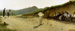 Jogo de taças, por Angelo Morbelli 1885, óleo sobre tela de Angelo Morbelli