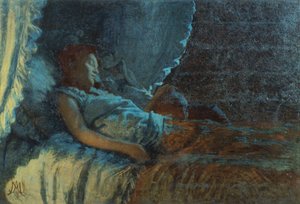 Happy Dawn, de Angelo Morbelli (1853-1919), óleo sobre tela de Angelo Morbelli