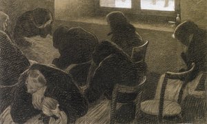 Sesta de inverno, c. 1902. de Angelo Morbelli