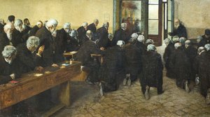 O viaticum,1884 (óleo sobre tela) de Angelo Morbelli