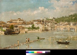 Os pescadores ou Verona Pintura de Angelo dall