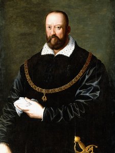 Retrato de Cosimo de Médici I, meio comprimento, vestindo a Ordem do Tosão de Ouro