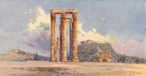 Colunas do Zeus Olímpico, Atenas (cor litho)