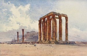 Colunas do Zeus Olímpico, Atenas (lito a cores)