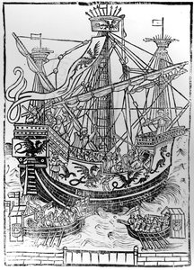 A chegada triunfal de Carlos V, Sacro Imperador Romano, em Bruges, 1515 de Anglo French School