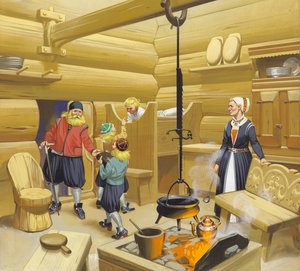 Casa norueguesa do século XVII (guache sobre papel) de Angus McBride